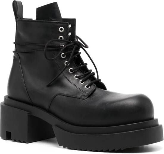 Rick Owens leather Combat boots Zwart
