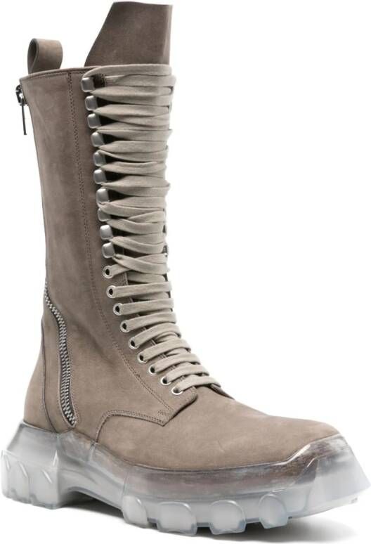 Rick Owens Leren veterlaarzen Beige