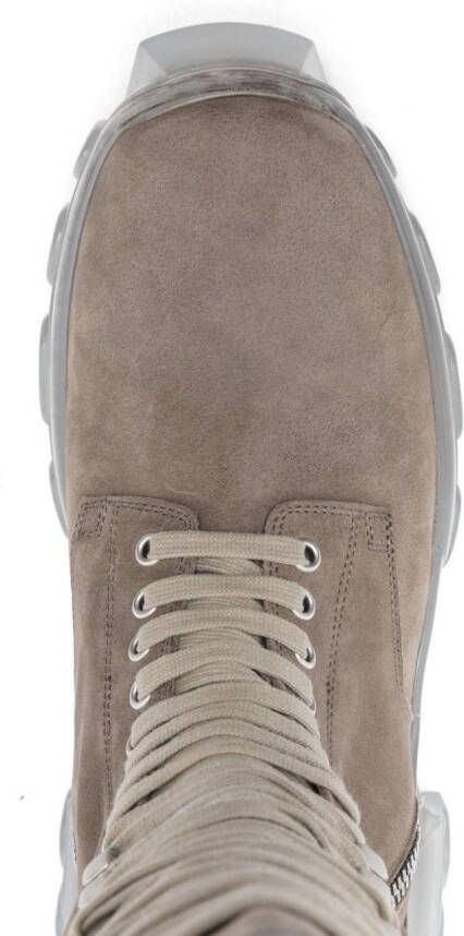 Rick Owens Leren veterlaarzen Beige