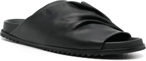 Rick Owens Mobius Granolas leren slippers Zwart