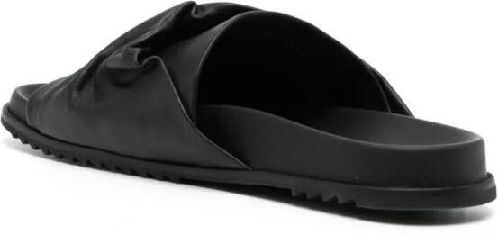 Rick Owens Mobius Granolas leren slippers Zwart