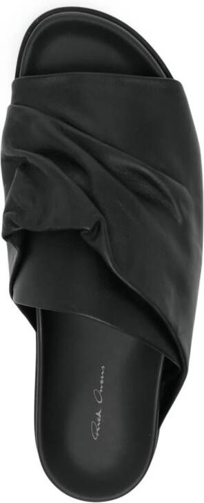 Rick Owens Mobius Granolas leren slippers Zwart