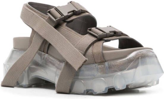 Rick Owens 65 mm suède sandalen met chunky plateauzool Bruin