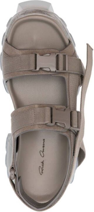 Rick Owens 65 mm suède sandalen met chunky plateauzool Bruin