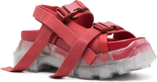 Rick Owens Tractor chunky sandalen Rood