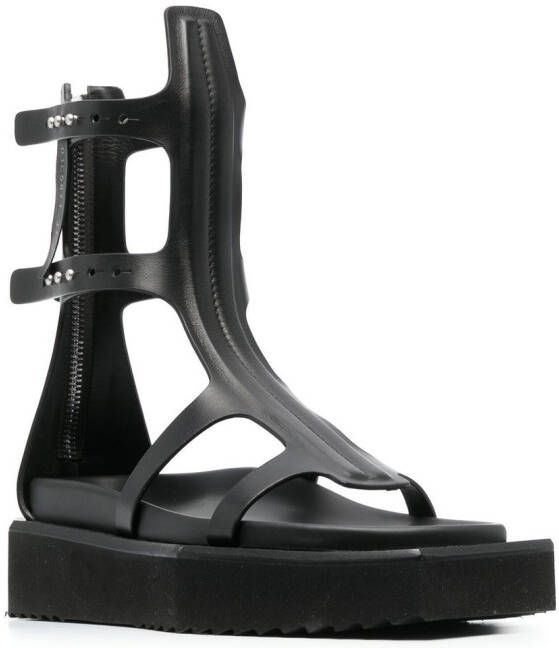 Rick Owens Turbo Cyclops Spartan sandalen Zwart