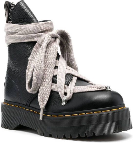Rick Owens x Dr. Martens leren veterlaarzen Zwart