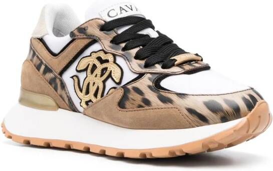 Roberto Cavalli Sneakers met dierenprint Beige