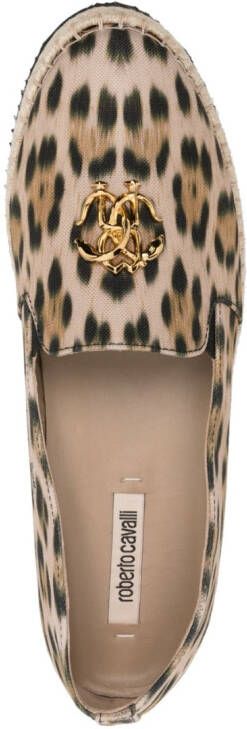 Roberto Cavalli Espadrilles met dierenprint Beige
