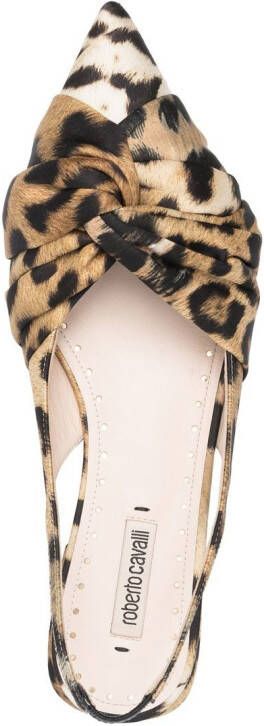 Roberto Cavalli Geknoopte slingback pumps Bruin