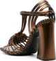 Roberto Cavalli Leren sandalen met geweven bandjes Goud - Thumbnail 3