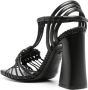 Roberto Cavalli Leren sandalen met geweven bandjes Zwart - Thumbnail 3