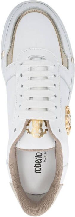 Roberto Cavalli Sneakers met logoplakkaat Wit
