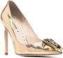 Roberto Cavalli Pumps met logoplakkaat Goud - Thumbnail 2