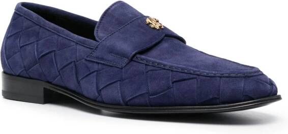 Roberto Cavalli Loafers met logoplakkaat Blauw