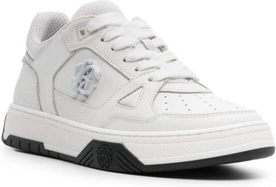 Roberto Cavalli Leren sneakers met plakkaat Wit