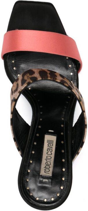 Roberto Cavalli Sandalen met contrasterend vlak Bruin