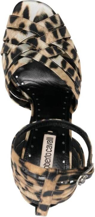 Roberto Cavalli Sandalen met luipaardprint Beige