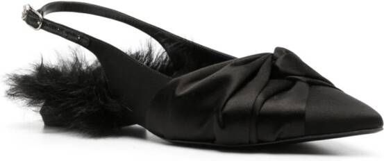 Roberto Cavalli Slingback ballerina's met strik Zwart