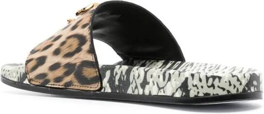 Roberto Cavalli Slippers met logoplakkaat Wit