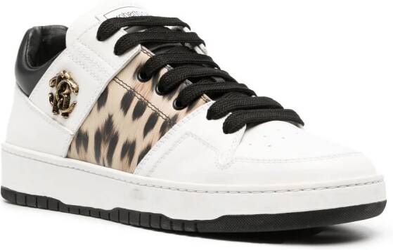 Roberto Cavalli Sneakers met jaguarprint Wit