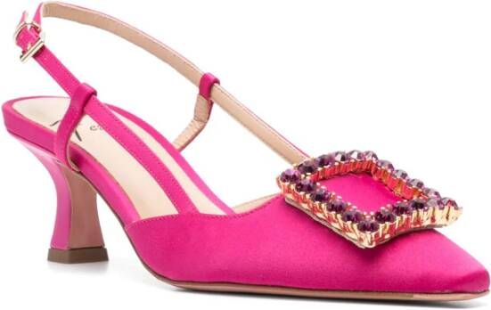 Roberto Festa 50mm pumps met kristallen gesp Roze