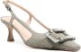 Roberto Festa Atena slingback pumps met kristallen gesp Groen - Thumbnail 2