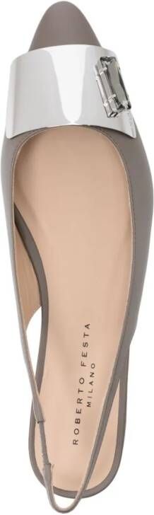 Roberto Festa Slingback pumps verfraaid met kristallen Grijs