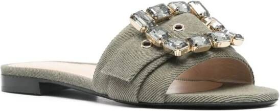 Roberto Festa Vervaagde denim slippers Groen