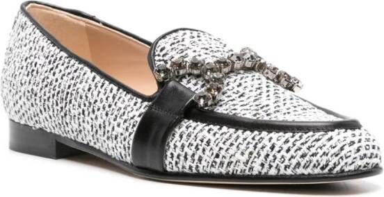 Roberto Festa Jordaan tweed loafers Zwart