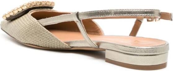 Roberto Festa Lavanda ballerina's met kristallen gesp Beige