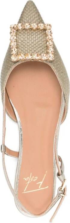 Roberto Festa Lavanda ballerina's met kristallen gesp Beige