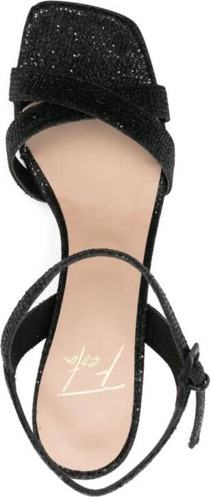 Roberto Festa Mesia sandalen met glitter Zwart