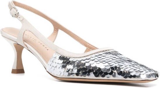 Roberto Festa Sandalen met pailletten Zilver