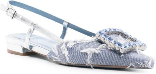 Roberto Festa Stefi slingback sandalen met kristallen gesp Blauw