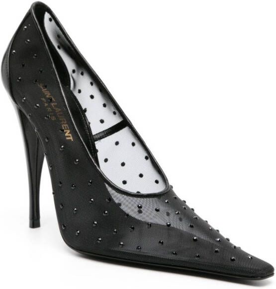 Saint Laurent Anja pumps met stras Zwart