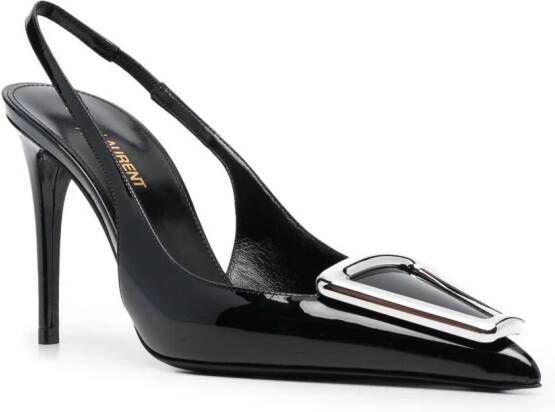 Saint Laurent Avenue pumps met puntige neus Zwart