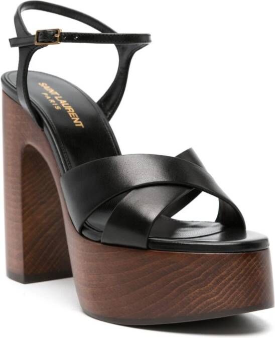 Saint Laurent Bianca 125mm leren sandalen Zwart