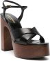 Saint Laurent Bianca 125mm leren sandalen Zwart - Thumbnail 2