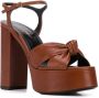 Saint Laurent Bianca sandalen met plateauzool Bruin - Thumbnail 2