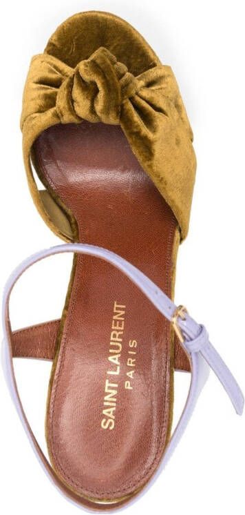 Saint Laurent Bianca sandalen met plateauzool Groen