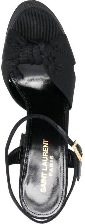 Saint Laurent Bianca sandalen met plateauzool Zwart
