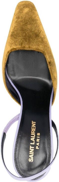 Saint Laurent Blade 105 slingback sandalen Bruin
