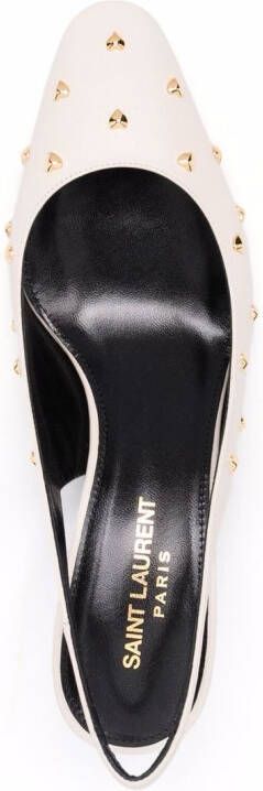 Saint Laurent Carole pumps met studs Beige