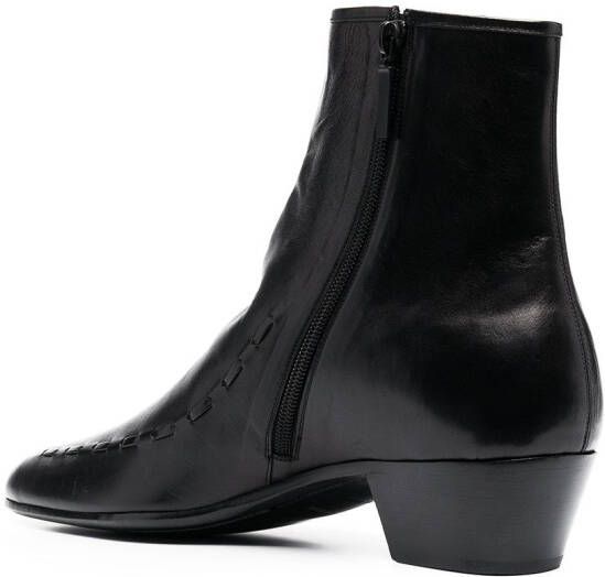 Saint Laurent Casey leren enkellaarzen Zwart