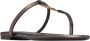 Saint Laurent Cassandra leren teenslippers Bruin - Thumbnail 2