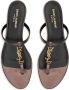 Saint Laurent Cassandra leren teenslippers Bruin - Thumbnail 3