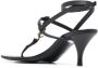 Saint Laurent Cassandra leren sandalen Zwart - Thumbnail 3