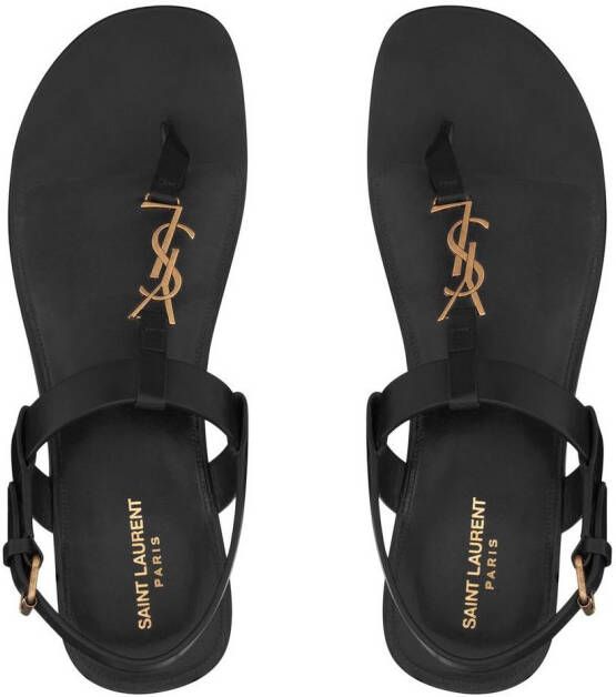 Saint Laurent Cassandre sandalen met gespsluiting Zwart