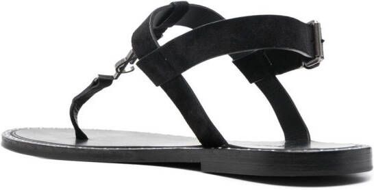 Saint Laurent Cassandra sandalen met logo-plakkaat Zwart